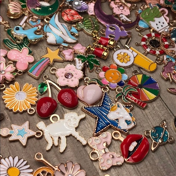 50pc Gold & Tibetan Silver Tone Charms Pendants DIY Jewelry Making Crafting Lot - Picture 9 of 16